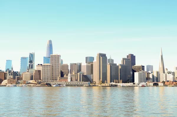 San Francisco skyline with the Golden Gate Bridge